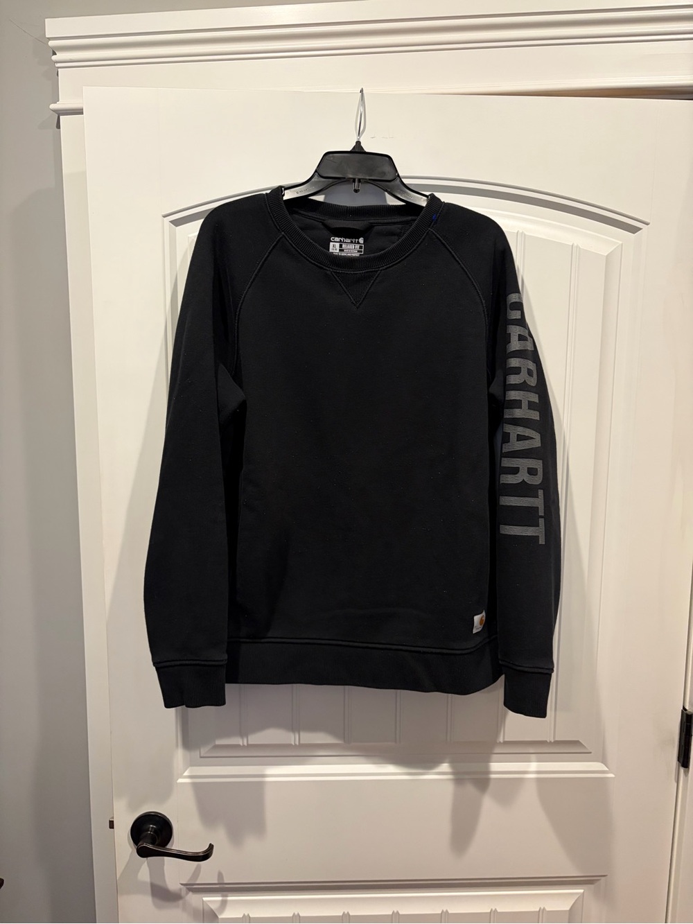 Carhartt Black Crewneck Sweatshirt with Sleeve Logo